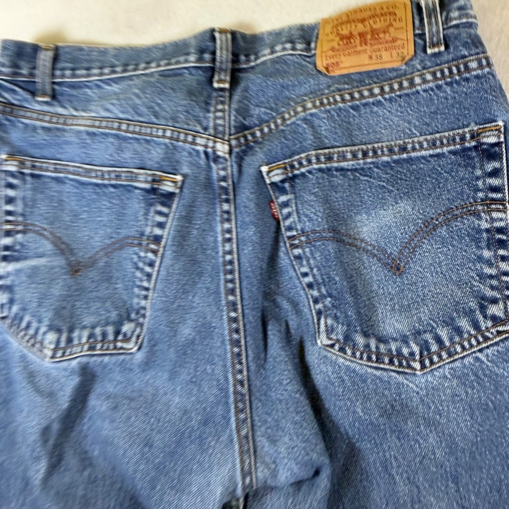 Levis 505 Regular Fit Straight Leg‎ Jeans Mens 38x32 Medium Wash Blue Denim